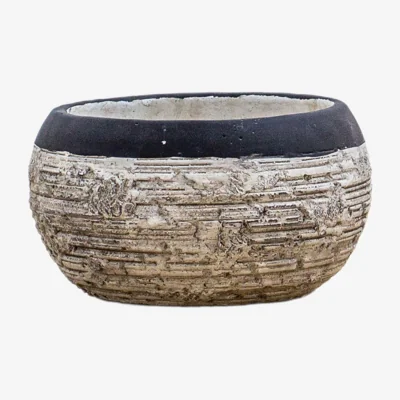 Olivia's Gallery Interiors Piper Planter Black/Natural / Small