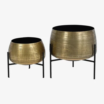 Olivia's Libra Clyde Tabletop Planters Brass