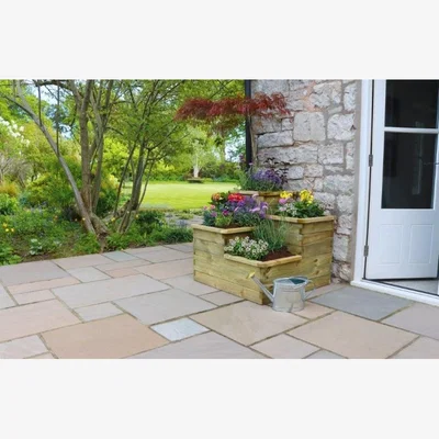 Downtown Zest Garden 4 Tier Wooden Raised Bed In Natural