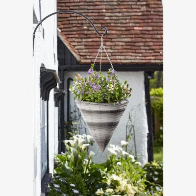 Downtown Smart Garden Wychwood Faux Rattan Cone - 14/36cm In Grey