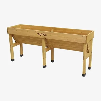 Downtown VegTrug Medium Wall Hugger Raised Planter - Natural Wood