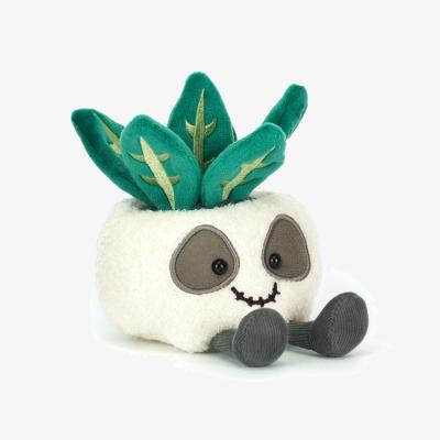 Downtown Jellycat Amuseables Skull Planter In White/Green