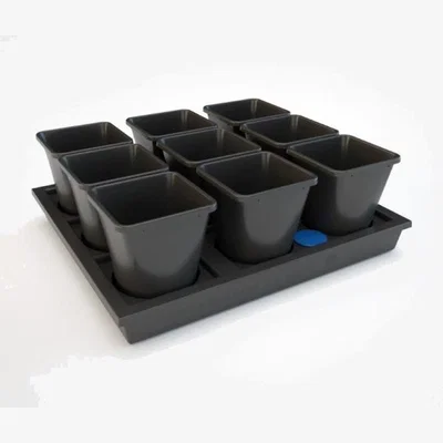 Downtown AutoPot Auto9 XL Self Watering System with AQUAvalve Technology - 9 x 25L Plastic Pots In Black