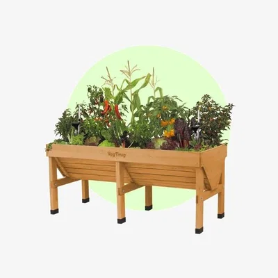 Downtown VegTrug Medium Classic Raised Planter - Natural Wood