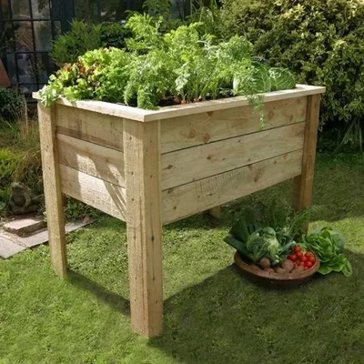 Downtown Zest Garden Deep Root Wooden Planter - 1m In NaturalWood