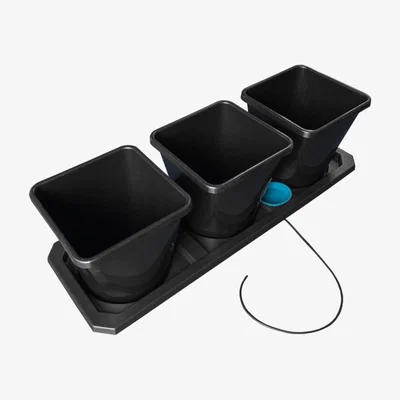 Downtown AutoPot Auto3 XL Self Watering System with AQUAvalve Technology - 3 x 25L Plastic Pots In Black