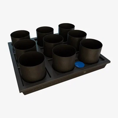 Downtown AutoPot Auto9 XL Self Watering System with AQUAvalve Technology - 9 x 20L Fabric FlexiPots In Black