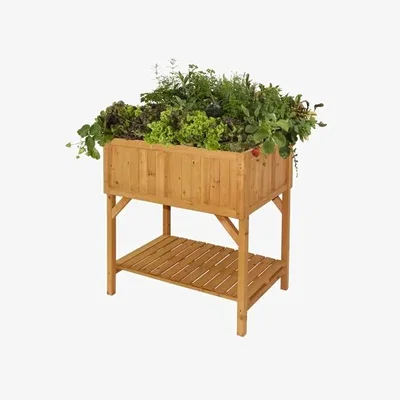 Downtown VegTrug FSC 100 Raised Bed Planter - Natural Wood