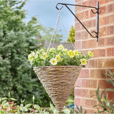 Downtown Smart Garden Woodland Faux Rattan Cone - 14/36cm In Natural/Green