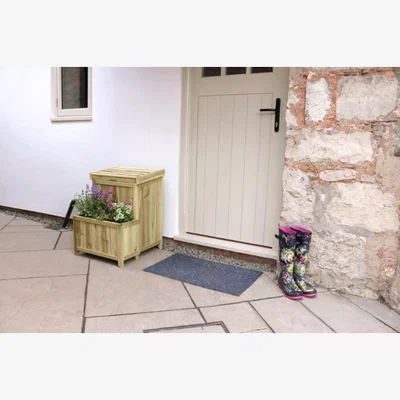 Downtown Zest Garden Wooden Parcel Store with Planter In Natural