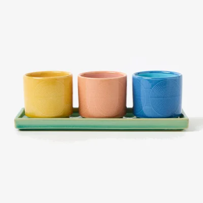 Oliver Bonas Cerchio Ceramic Plant Pots Set of Three