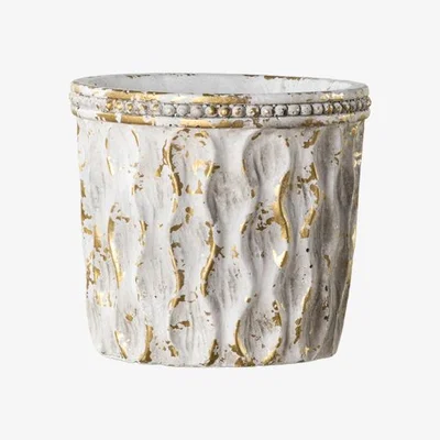 Perch and Parrow Ashlyn Gold Finish Cement Pot