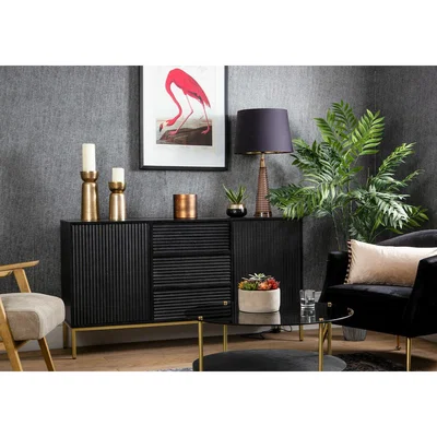 Perch and Parrow Roberto Small Black and Gold Metal Planter