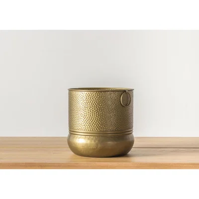Perch and Parrow Marianna Textured Brass Planter, Large