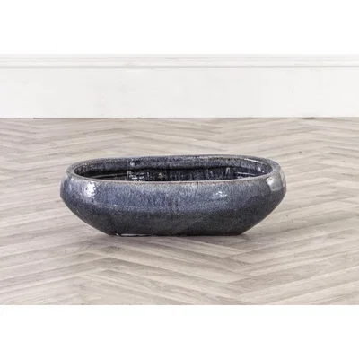 Perch and Parrow Harlan Grey Glazed Bowl Planter, Medium