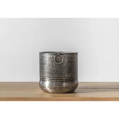 Perch and Parrow Marianna Textured Nickel Planter, Large