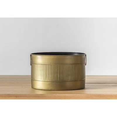 Perch and Parrow Zolten Planter in Antique Brass, Large