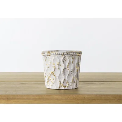 Perch and Parrow Ashlyn Gold Finish Cement Pot, Large