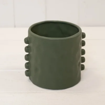 The Range Dimpled Olive Green Planter with Bobbins - Olive