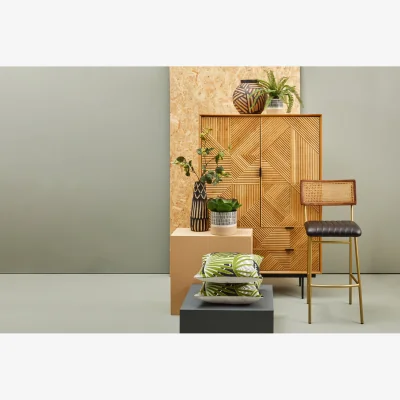 The Range Jada Small Striped Planter - Black & White