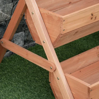 The Range 3 Tier Raised Garden Bed Wooden Elevated Planter Box - Brown