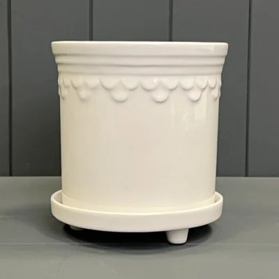 The Range Classic White Finish Saucer Pot Plant pot - White