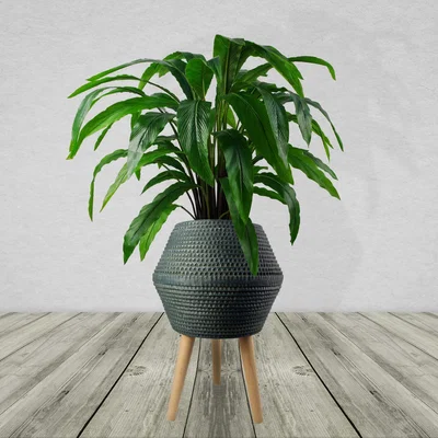 The Range Large Composite Blue Grey Planter with Stand - Orion