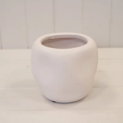 The Range White Textured Finish Stone Plant Pot - White