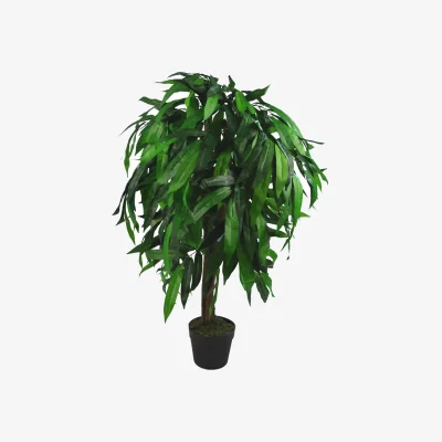 The Range 80cm Artificial Mango Tree With Metal Planter - Green