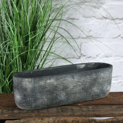 The Range Rustic Grid Trough Planter - Grey