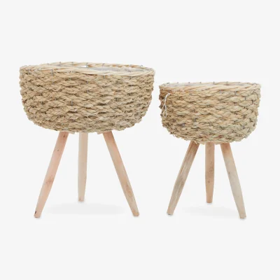 The Range Lentigo Set Of Two Natural Planters - Natural