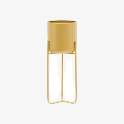 The Range Avento Large Gold Finish Floor Planter - Gold