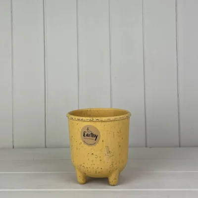 The Range Earthy Yellow Coffee Husk Pot Pot With Feet - Yellow