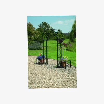 The Range Huntingdon Garden Arch and Planter - Black