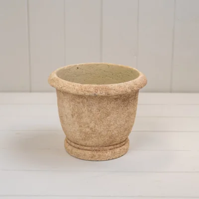 The Range Classic Tan Round Clay Cement Urn Pot - Tan
