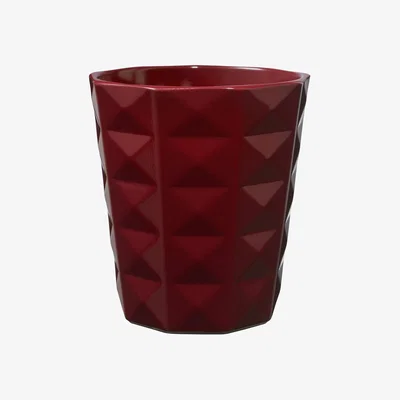The Range Ceramic Geometric Pattern Plant Pot - Bordeaux