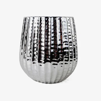 The Range 16cm Silver Ceramic Planter - Bronze