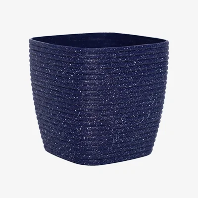 The Range Midnight Blue Rib Finish Plastic Pot - Blue