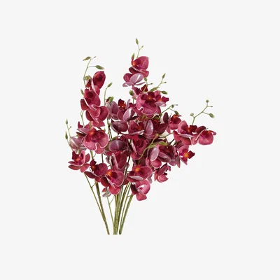 The Range Pack of 6 x 80cm Dark Pink Artificial Mini Orchid Stem - 6 x 80cm Dark Pink Mini Orchid