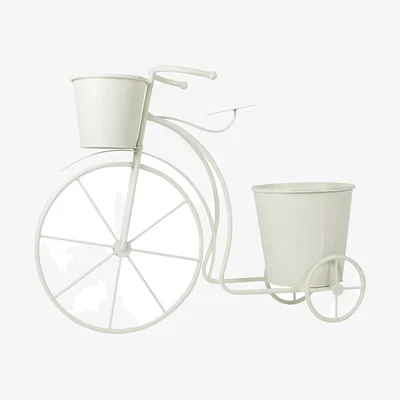 The Range White Bicycle Flower Planter - White