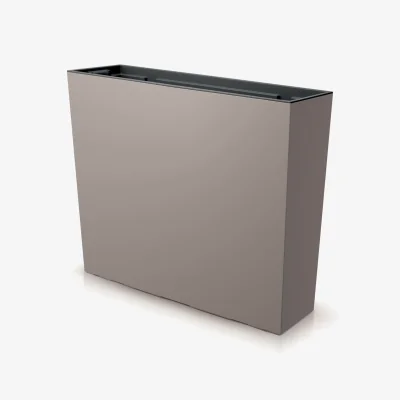 The Range Tall Rectangular Planter Floor Standing Pot - Mocha