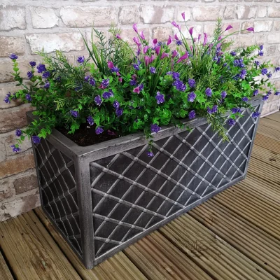 The Range Lazio Trough Pewter Garden Planter - Pewter