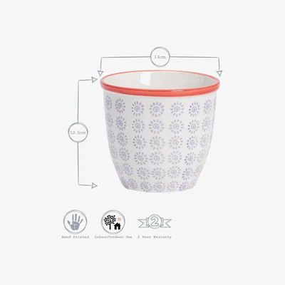The Range 14cm Hand-Printed Plant Pot - Natural