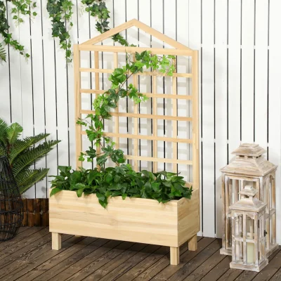 The Range Garden Planters with Trellis for Plants Vegetables Flowers Herbs - Neutral