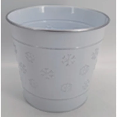 The Range Classic White Frosted Snowflakes Pot - Off White