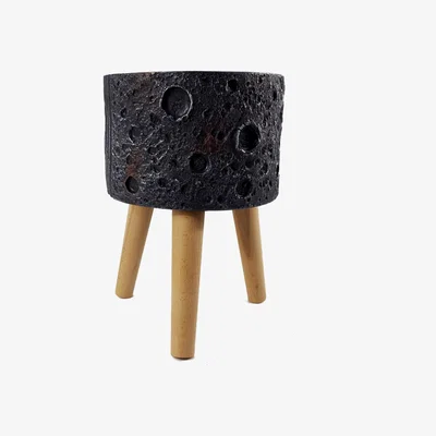 The Range 35cm x 24cm Large Lunar Black Planter - Grey