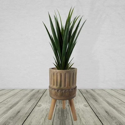 The Range Ridged Composite Planter with Stand - Zandi Roman