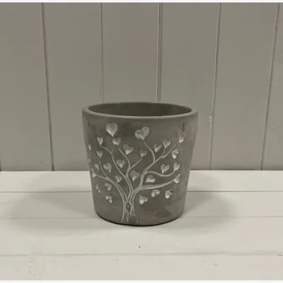 The Range Charming Grey Cement Love Tree Pot - Grey