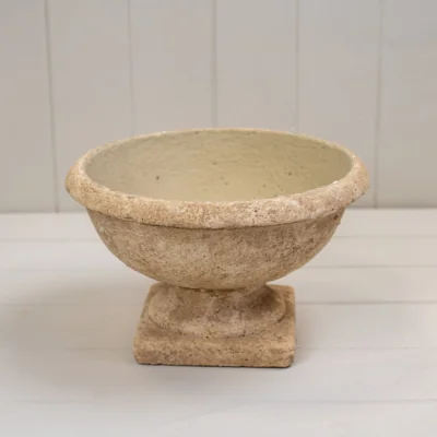The Range Classic Tan Urn Clay Cement Pot - Tan
