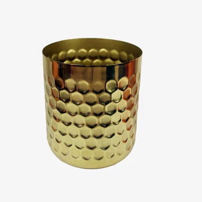 The Range Honeycomb Metal Planter - Gold - Yellow